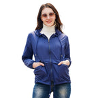 Damen sportliche Windbreaker-Jacke mit verstellbarer Kapuze und elastischen Bündchen