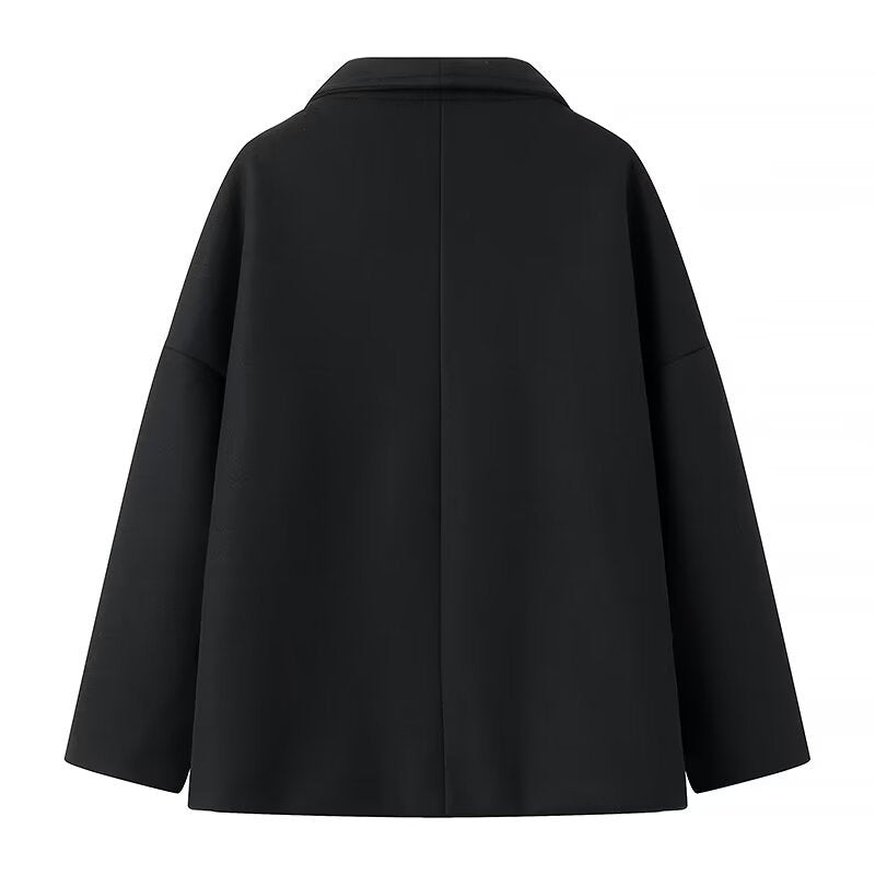 Damen modische Übergangsjacke im eleganten Doppelreiher-Stil R&B