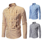 Herren elegantes Hemd mit strukturiertem Streifenmuster R&B