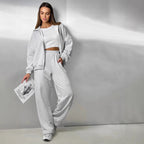 Damen Sportliches Oversized Sweatshirt und Jogginghose Set R&B