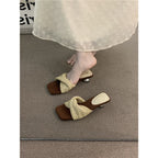 Damen bequeme Zehensandalen mit elegantem geflochtenem Design R&B