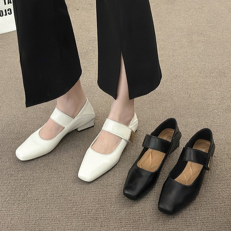 Damen elegante Mary Jane Ballerinas mit modischer Schnalle und komfortablem Fußbett R&B