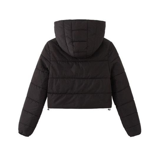 Damen gesteppte kurz geschnittene Jacke mit Kapuze R&B