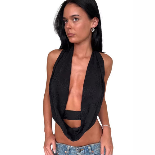 Damen Verspieltes Bauchfreies Top mit asymmetrischen Rüschendetails R&B