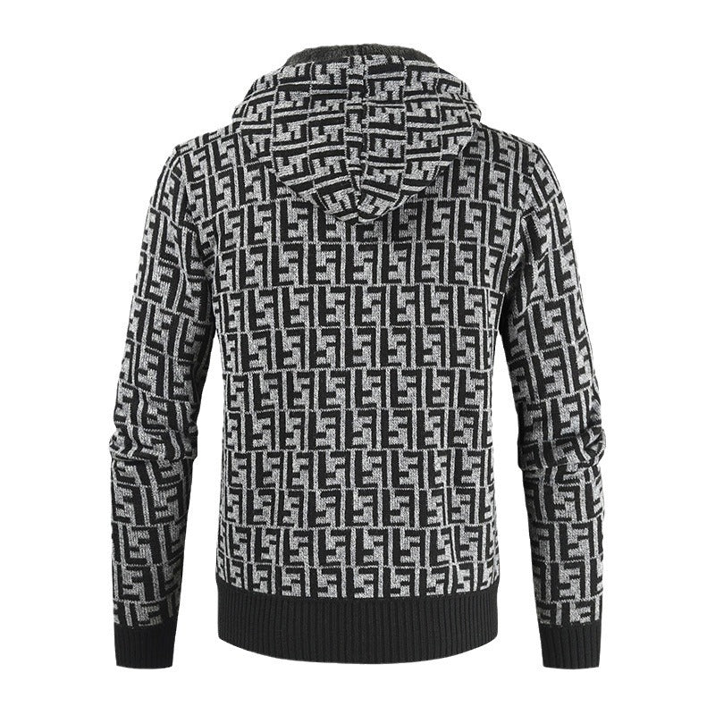Herren Warm gefütterte Kapuzenjacke R&B