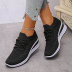 Damen Sportliche Wedge-Sneaker mit atmungsaktivem Mesh-Obermaterial und rutschfester Sohle R&B
