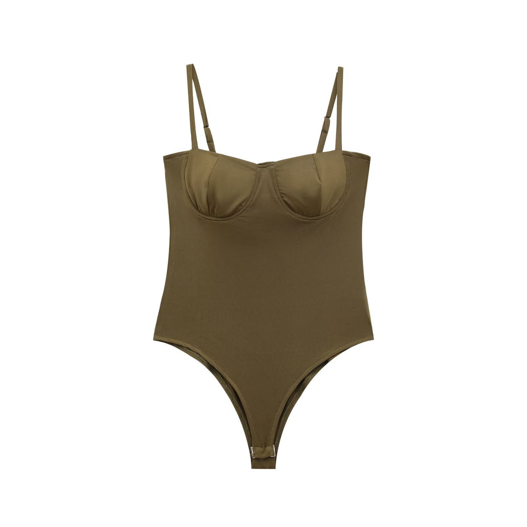 Damen stilvoller Bodys mit Bügel und verstellbaren Trägern R&B