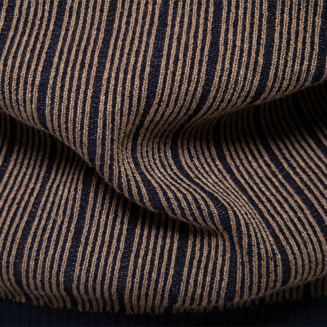 Herren Feinstrickpullover mit Rollkragen und Streifenmuster