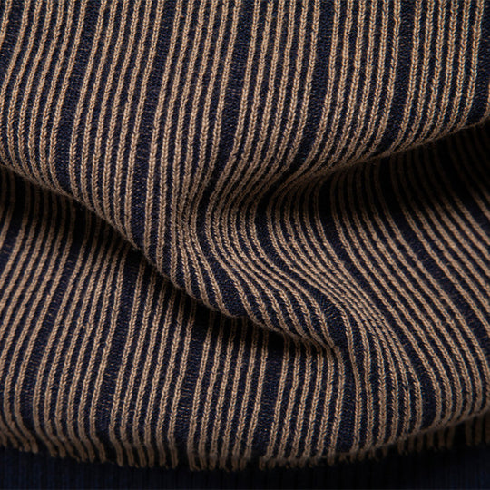 Herren Feinstrickpullover mit Rollkragen und Streifenmuster R&B