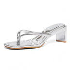 Damen Fashionable Riemchen-Sandalen mit glanzvollem Absatz R&B