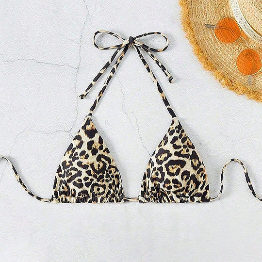 Damen Triangle-Bikinioberteil mit raffiniertem Tiermotiv R&B