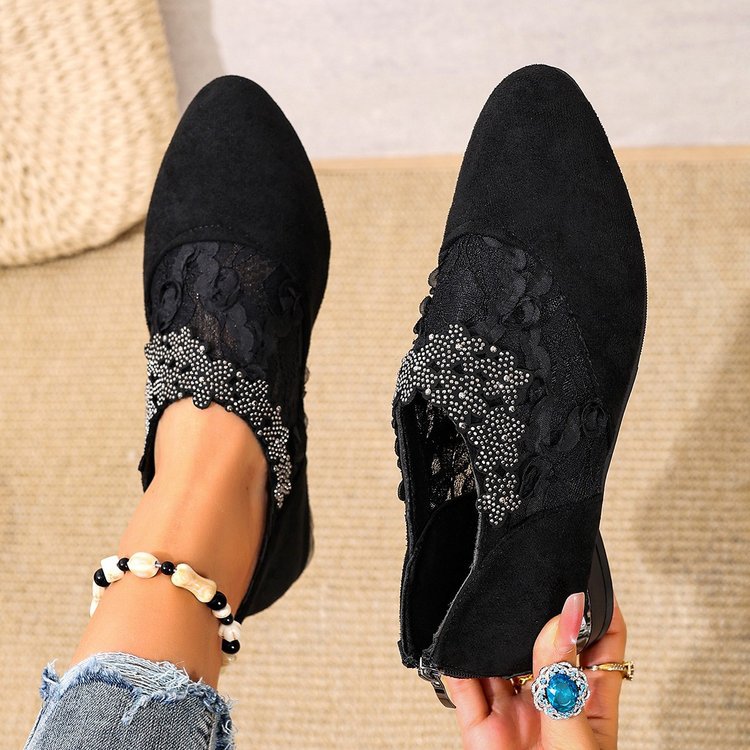 Damen Elegante und filigrane Ballerinas mit floralen Details R&B