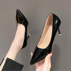 Damen Spitzen High Heels mit glänzender Oberfläche R&B