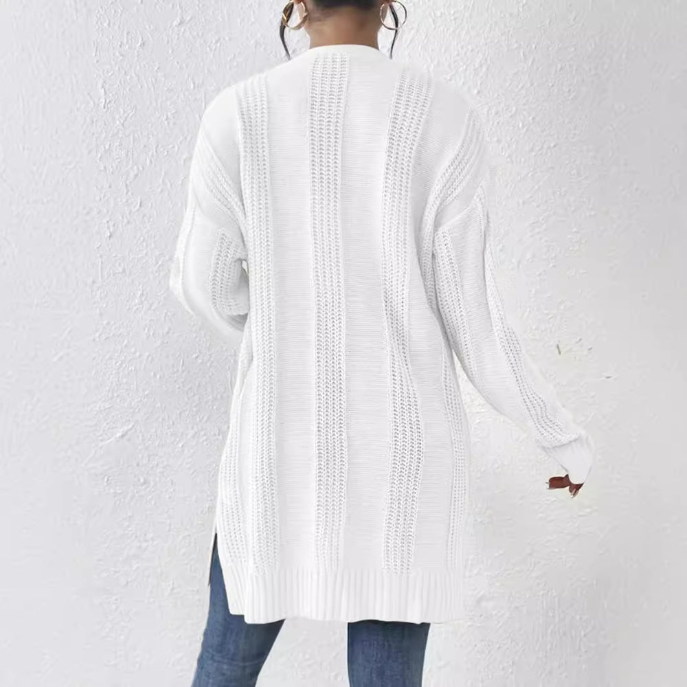 Damen Grobstrick Cardigan mit praktischen Taschen und lässigem Schnitt R&B