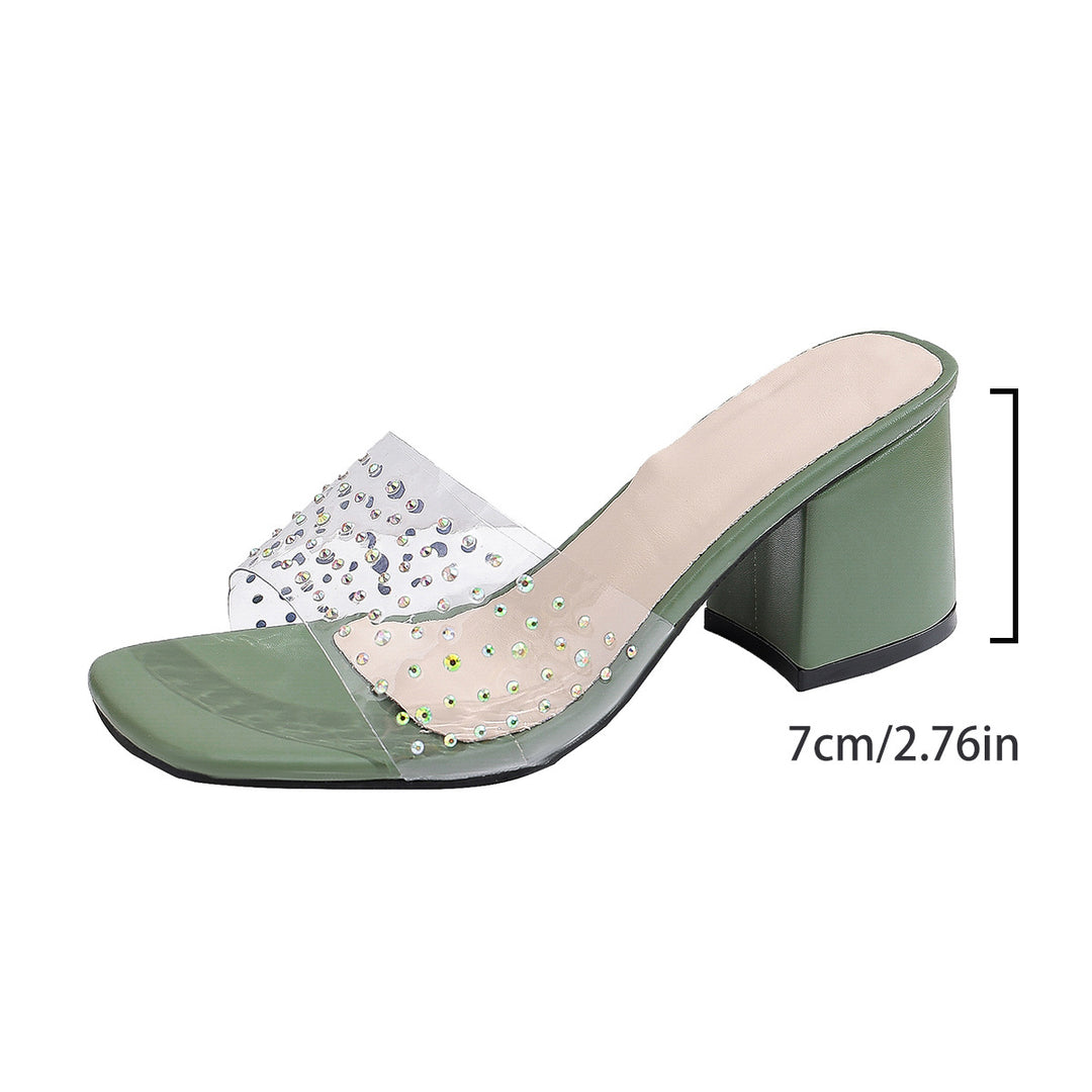 Damen Sandalen mit transparentem Riemchen und funkelnden Strass-Akzenten R&B