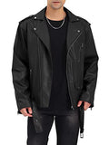 Herren Biker-Lederjacke mit asymmetrischem Reißverschluss