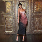 Damen Bodycon Maxi-Kleid mit elegantem Farbverlauf R&B