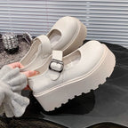 Damen Plattform-Schuhe mit Riemen und modischer Schnalle R&B