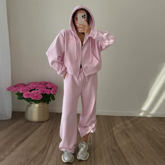 Damen lässiger Hoodie und Jogginghose Set R&B