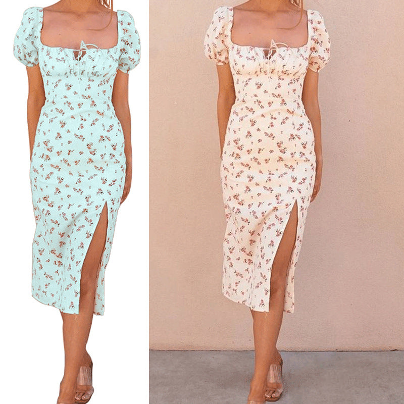 Damen Blumenmuster Kleid R&B