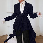 Damen Elegante taillierte Blazerjacke mit asymmetrischem Schnitt und Gürtel R&B
