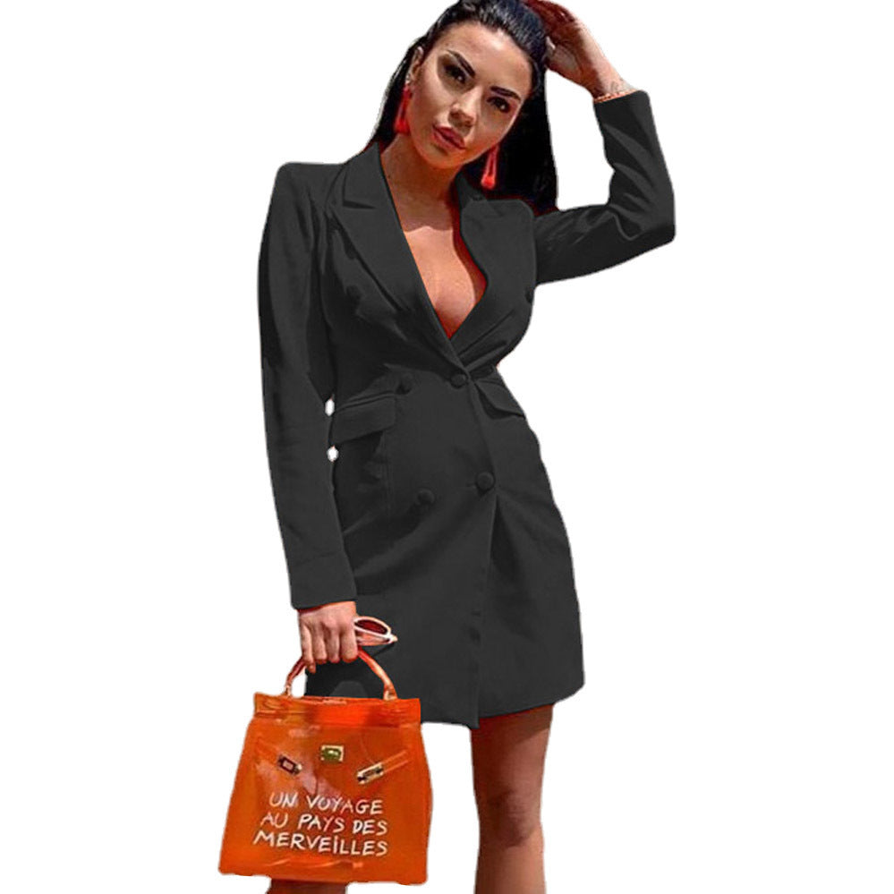 Damen Maßgeschneiderte Doppelreiher Blazer Kleid R&B