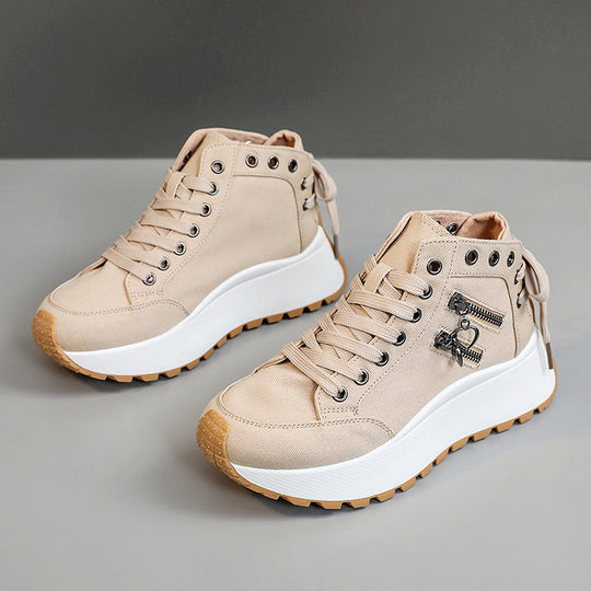 Damen High-Top Sneakers mit modischen Reißverschlussdetails und dämpfender Laufsohle R&B