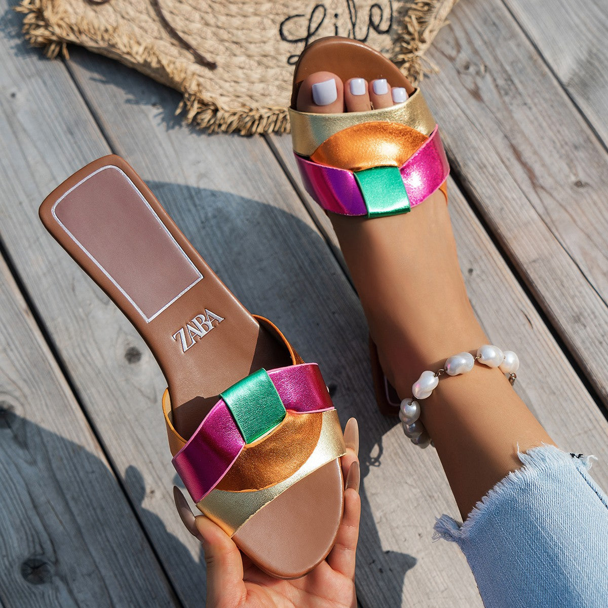 Damen Modische Riemchen-Sandalen mit elegantem Schleifen-Design und komfortabler Fußbettung R&B