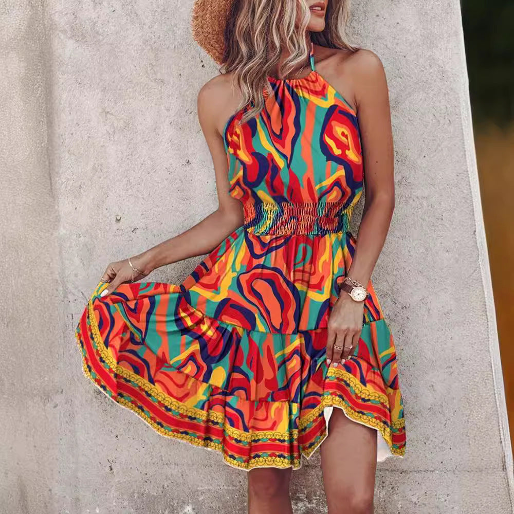 Damen Trendiges Kleid mit Raffung und asymmetrischem Saum R&B