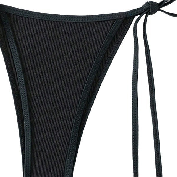 Damen Triangel-Bikini mit verstellbaren Bindändern und hochgeschnittenem Slip