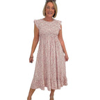 Damen luftiges Maxikleid mit Rüschen und floralem Design R&B