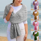 Damen Strickschal mit Zopfmuster & Vielseitigem Tragekomfort |