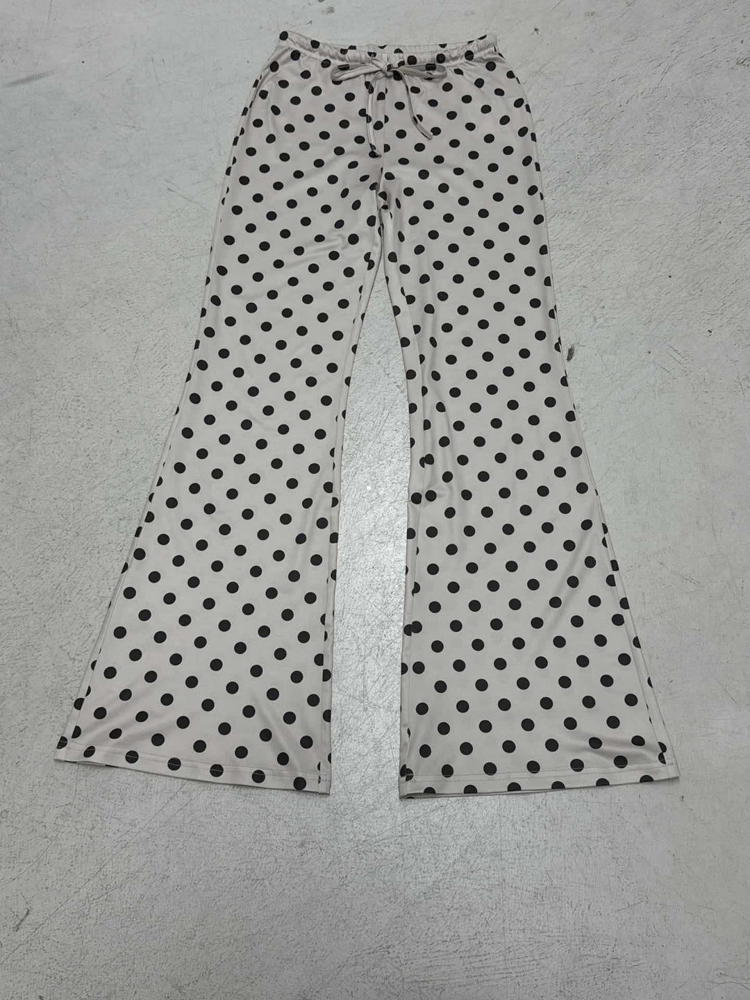 Damen Flared Pants mit modischem Punktmuster und verstellbarem Taillenband R&B
