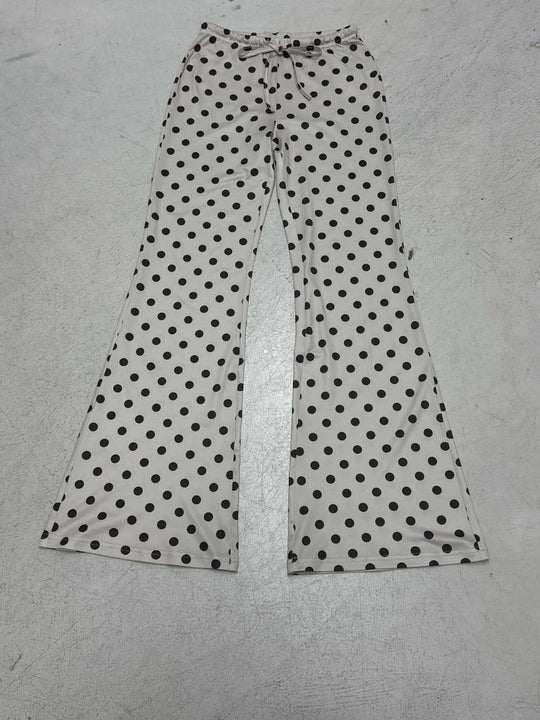 Damen Flared Pants mit modischem Punktmuster und verstellbarem Taillenband R&B