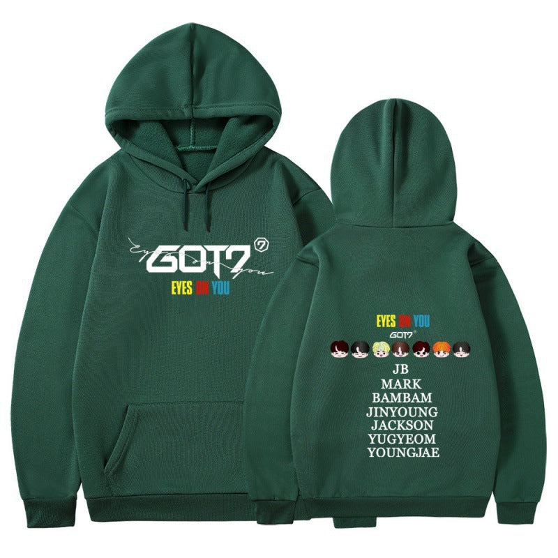 Damen Kapuzensweater mit einzigartigem GOT7 Design und bequemer Passform R&B