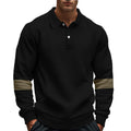 Herren modischer Langarmpullover mit poloartigen Details und kontrastierenden Ärmelbündchen R&B