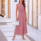 Damen Maxikleid mit Raffinierten Raffungselementen und Elegantem Schnitt R&B