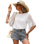 Damen Bluse mit eleganten Puffärmeln und trendigen Texturdetails R&B