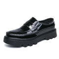 Damen lässige Slipper mit glänzender Lackoberfläche und robuster Sohle R&B