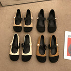 Damen Elegante Ballerina-Schuhe mit Perlenverzierung und bequemen Riemen R&B