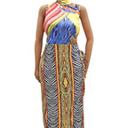 Damen Maxi-Kleid mit fröhlichem Muster R&B