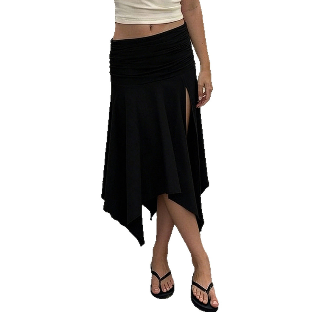 Damen asymmetrischer Wickelrock mit Rüschendetails R&B