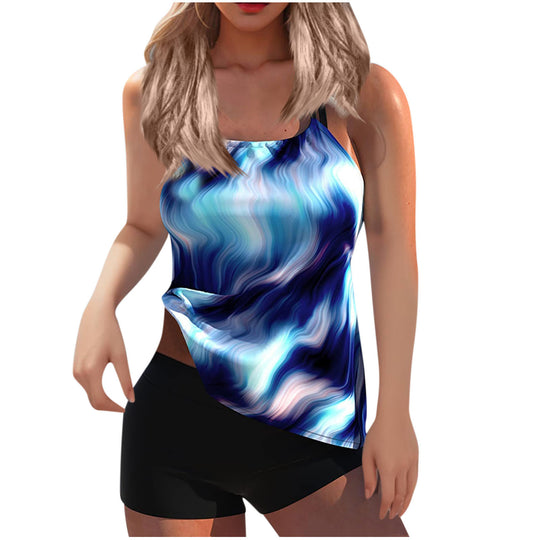 Damen Sportliches Tankini-Set mit stylischem Oberteil und bequemen Shorts R&B