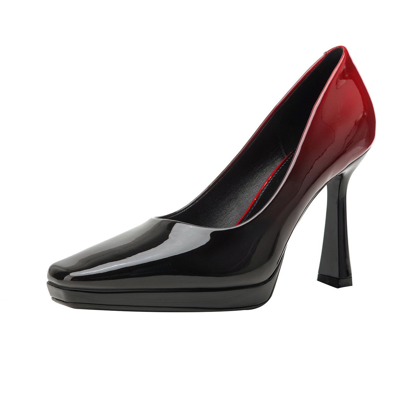 Damen Hochglanz Pumps mit quadratischem Zehenbereich und elegantem Konturdesign