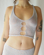 Damen transparentes Netz-Top und Short-Set R&B