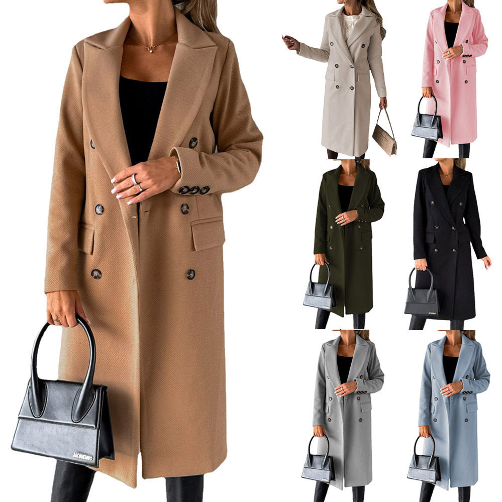 Damen Eleganter doppelt-gesetzter Trenchcoat R&B