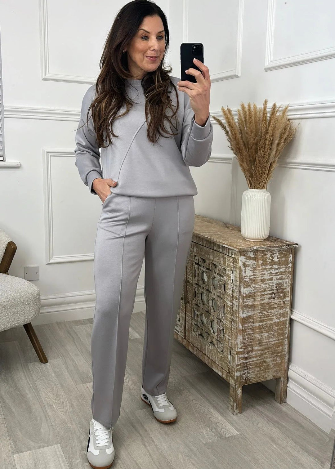 Damen sportliches Lounge-Set mit elastischem Bund und modernem Schnitt R&B