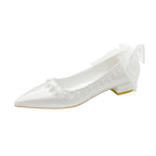Damen Glamouröse Hochzeits-Pumps mit feinen Blumendetails und transparentem Riemen R&B