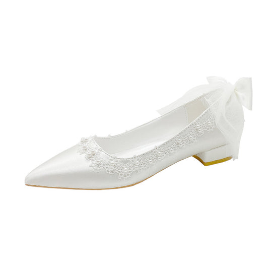Damen Glamouröse Hochzeits-Pumps mit feinen Blumendetails und transparentem Riemen R&B