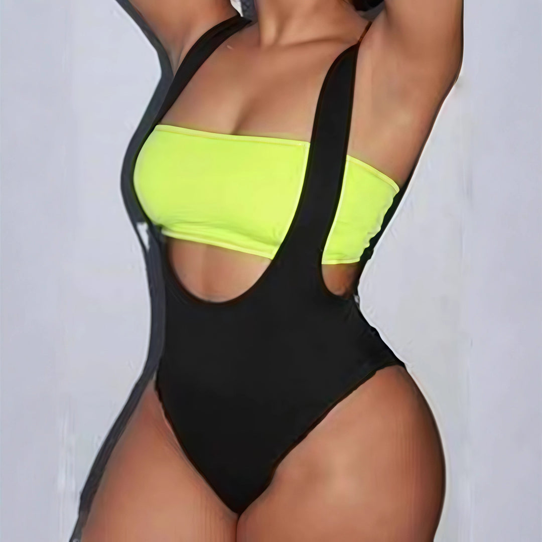 Damen Badeanzug mit modernem Cut-Out-Design und verstellbaren Trägern R&B
